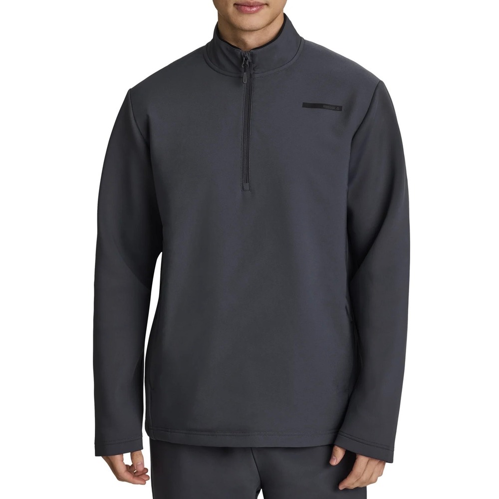 New Reebok Mens XL Commuter Quarter  Zip Pullover Ebony Grey RBX 1/4 Zipper